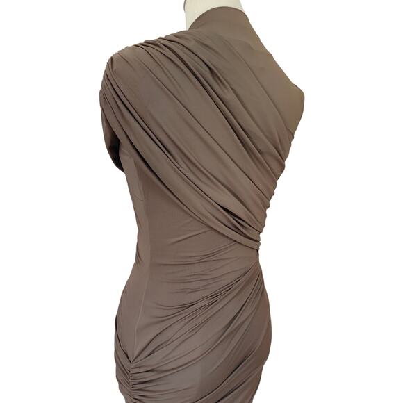 DE LA VALI ravenna mini dress In Taupe US 4 - Picture 8 of 9